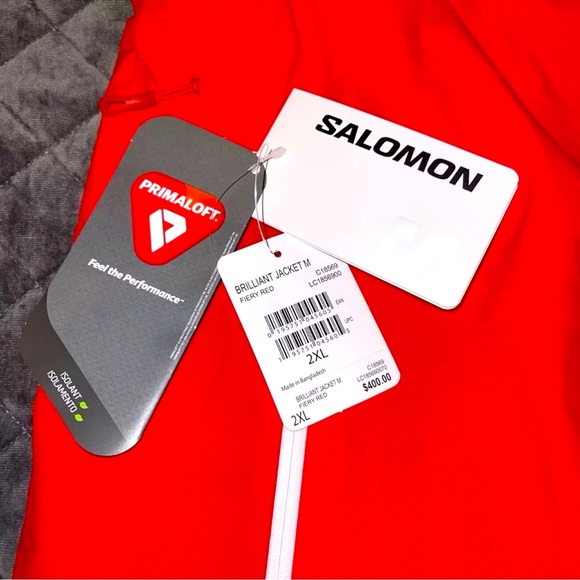 Salomon BRILLIANT-PERFORMANCEJACKET “FIERY RED”20,000mm rain proof PRIMOLOFT PRO - Picture 2 of 16